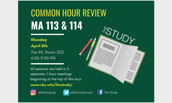 Common Hour Review Ma 113 114 nvolved