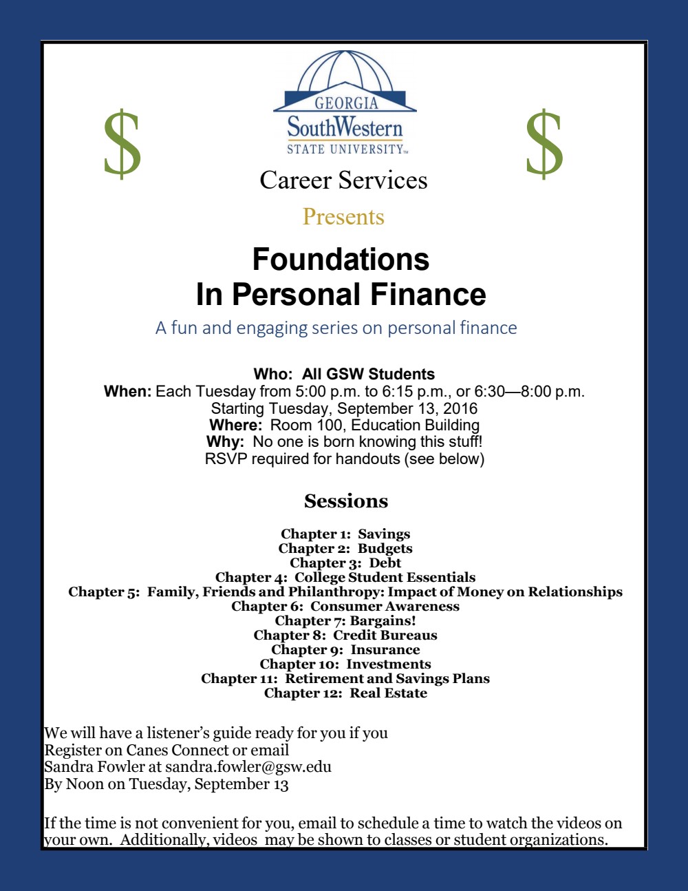 Foundations In Personal Finance Series Each Tuesday Night - foundations in personal finance series each tuesday night canesconnect